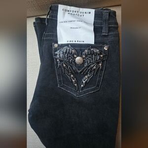 Juniors Black Boot Cut Jeans